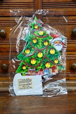 Vintage Christmas Tree Santa Die Cut Paper Cut Out Cardboard Decoration Sealed