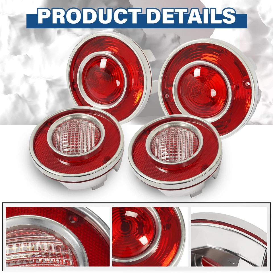 4PCS Tail Lights and Backup Lights Lamps Fit For Chevrolet Corvette C3 1975-1979 - Image 3 of 4