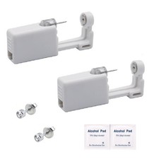 Pimoys 2pcs Painless Ear Piercing Gun Disposable Safety Asepsis 2 pcs, White