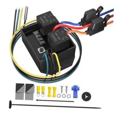 Digital Radiator Fan Controller Switch 12V 24V Dual Fan | Adjustable