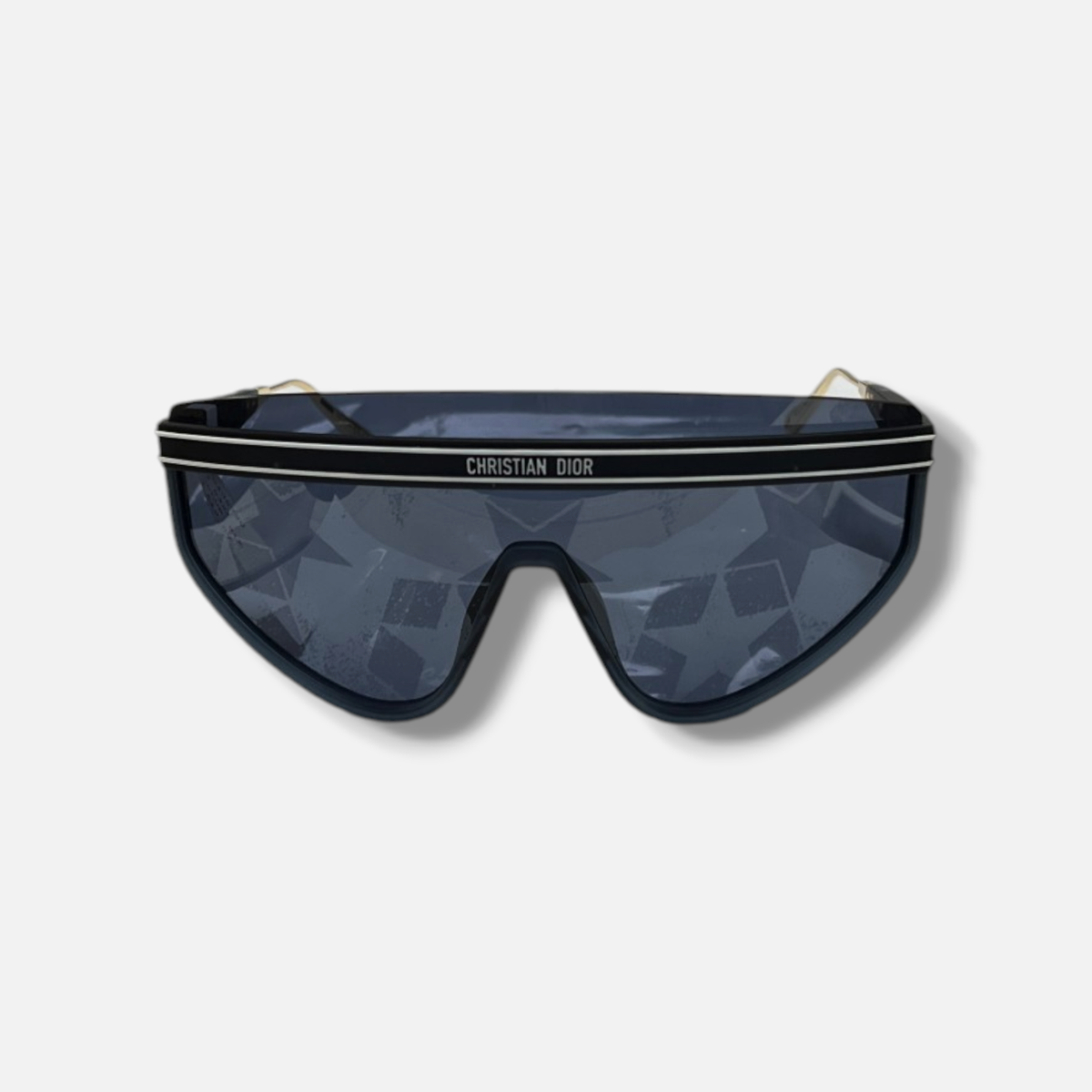 CHRISTIAN DIOR Woman Diorclub M2U 31B8 Navy Blue Made Glasses/ShadesIn Italy NEW CHRISTIAN DIOR CLUB Navy Blue Mirror Print Oblique DIORCLUB  main image 4
