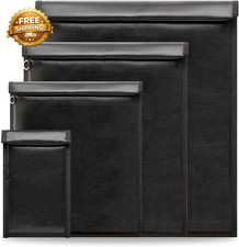 Faraday Bags Waterproof Fireproof Money Bag for Cash (Black) Important Document