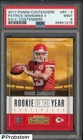 2017 Panini Contenders Patrick Mahomes Chiefs Rookie of the Year PSA 9