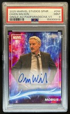 2025 Topps Chrome Marvel Sapphire Owen Wilson Mobius Auto Padparadscha 1/1 PSA 9