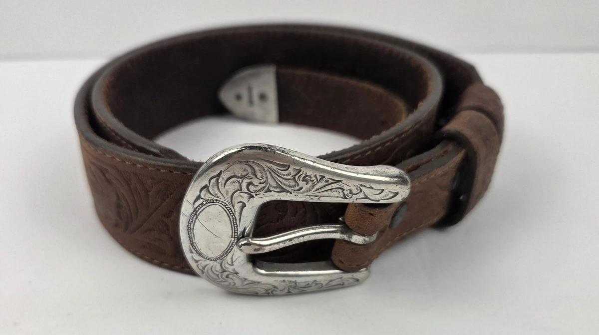 VTG Justin Western Brown Leather Belt Navajo Creek C21105 USA Size 30 Vintage Justin leather western belt size 32 | Mercari main image 2