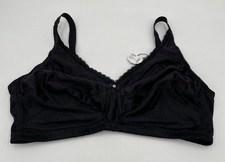 NWT Nearly Me 630 Plain Soft Cup Lace Mastectomy Bra Black 44D