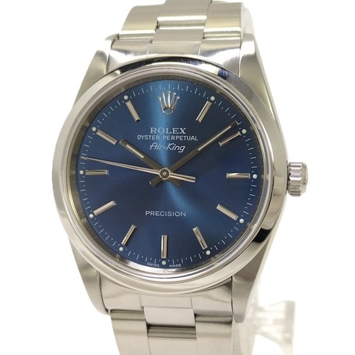 ROLEX AIR KING SELF-WINDING SS BLUE DIAL K 14000M Used SKAI-0