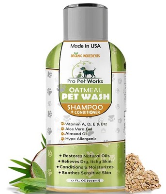 Oatmeal Dog Shampoo & Conditioner 17oz [USA] 5 in 1 Plant-Based Organic Sulfa...
