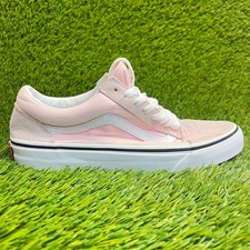 Vans Old Skool Womens Size 8.5 Pink White Athletic Suede Skate Shoes Sneakers