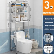 3 Tier Over Toilet Storage Unit Bathroom Shelf Organizer Stand Rack Organizer