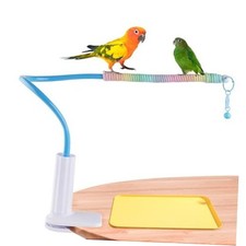 Bird Perch Stand,Bendable Desktop Parrot Training Stand with Tray,Easy to