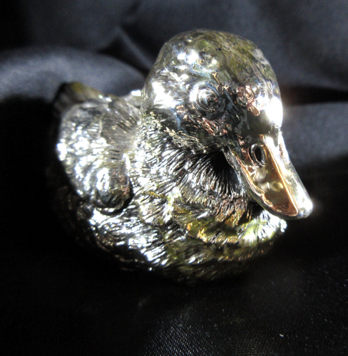 Placcato AG Silver Plated Italian Duck Figurine 3.25" x 1.75" EUC - Picture 2 of 9