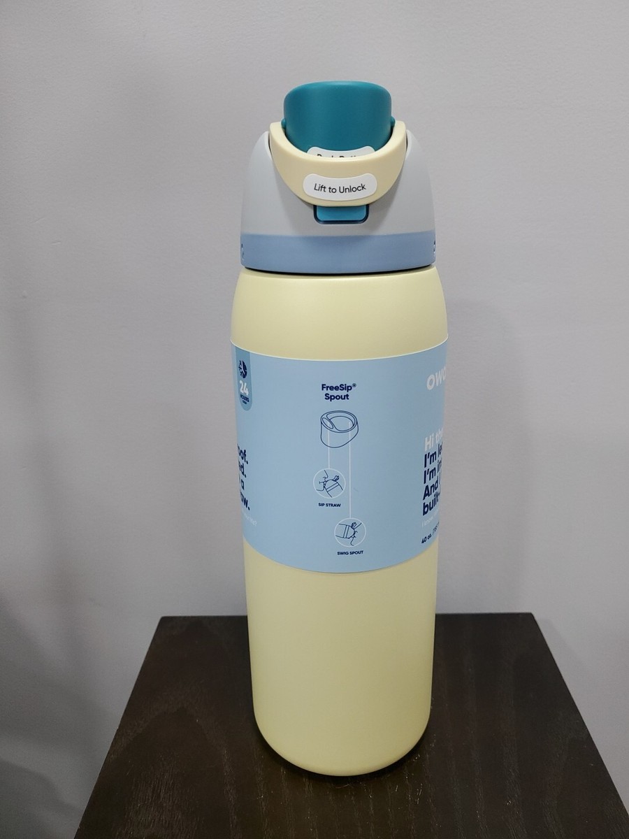 Owala FreeSip Stainless Steel Water Bottle / 40oz / Color: Sunny