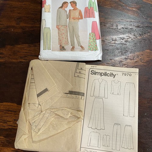 Vintage Simplicity Muster 7970 Hose Jacke Top Rock 1997 ungeschnitten Gr. 10-14 - Bild 4 von 4
