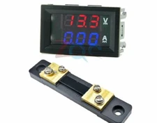 DC 0-100V 50A Digital LED Voltmeter Ammeter Volt tester w/Meter shunt 12v 24v