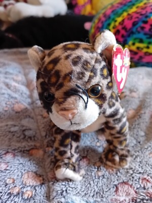 Ty Beanie Babys Sneaky die Katze, kleines Plüschtier, mit Etikett