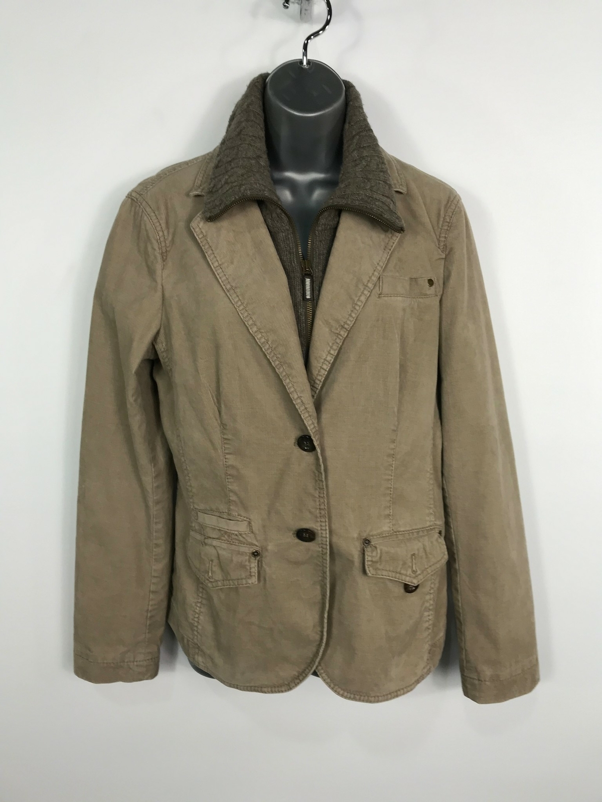 SHORT FITTED CORDUROY JACKET COAT SIZE 
