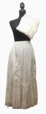 Antique Vtg Petticoat Slip Undergarment Ivory Cotton Lace Parts Repair