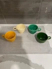 Set of 4  Vintage Fiestaware  Ring Handle Tea Cups