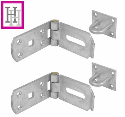2 x 10'' SCHWERLAST HASP & KLAMMER SICHERHEITSTÜR TOR GARAGE SCHUPPEN INKL. BEFESTIGUNGEN D3