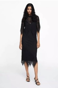 contrast lace dress zara