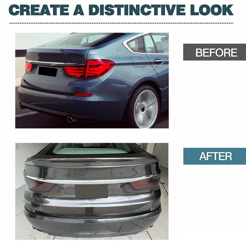 Para BMW 5 Series F07 535iGT 2010-2013 porta-malas traseiro de fibra de carbono asa de bota spoiler - Imagem 4 de 4