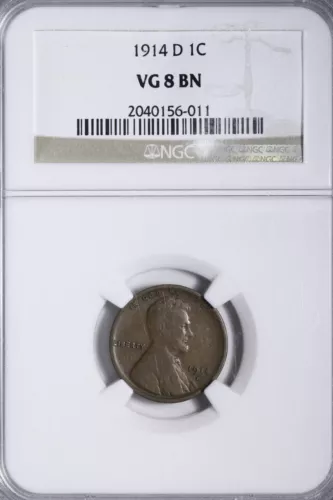 1914-D Lincoln Wheat Cent Penny NGC VG8 Key Date QANAT