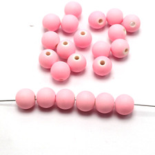 500 Pink Matte Neon Beads Acrylic Round Beads 6mm 0.24" Small Spacer