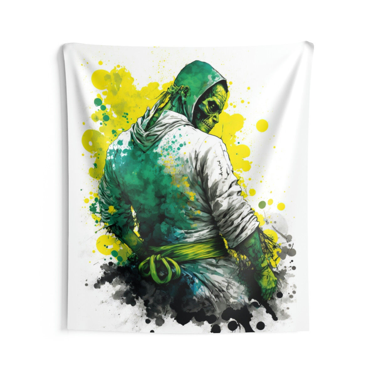 Jiu Jitsu Skeleton Fighter Wall Tapestry - BJJ Art Decor - Gift