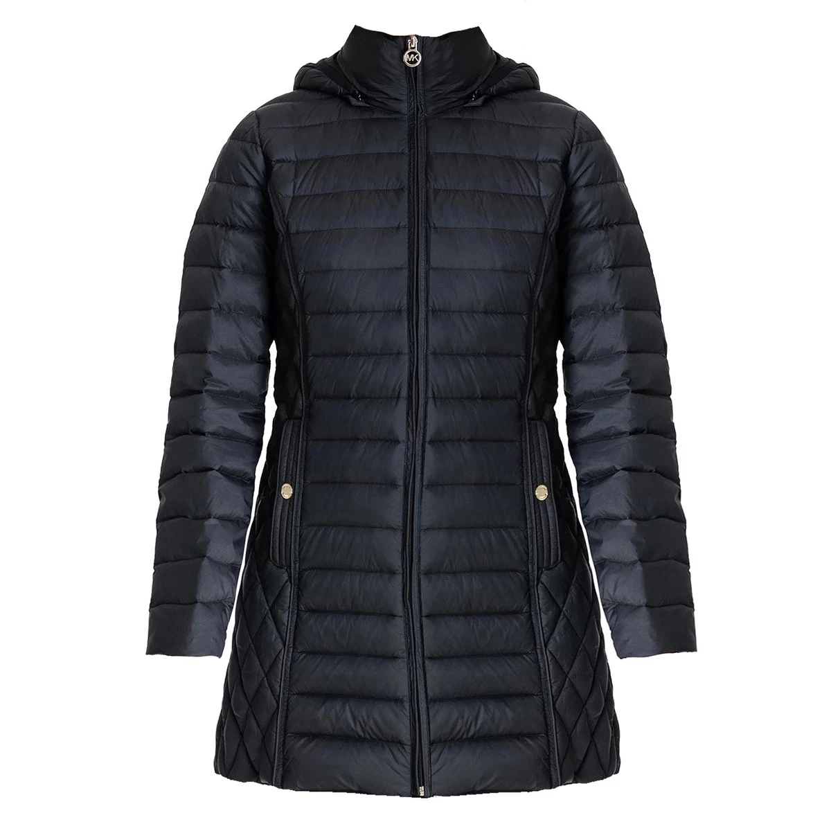 Michael kors black cheap coat with gold zipper