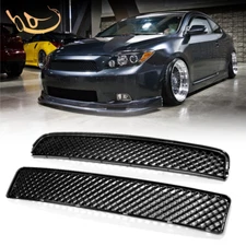 JDM Front Upper Lower Grille Mesh Grill Black ABS For 2005-2010 Scion tC 2PCS
