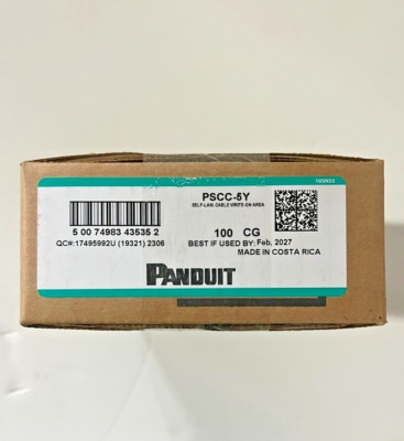 New NIB Panduit PSCC-5Y Self Laminating Wire Marker