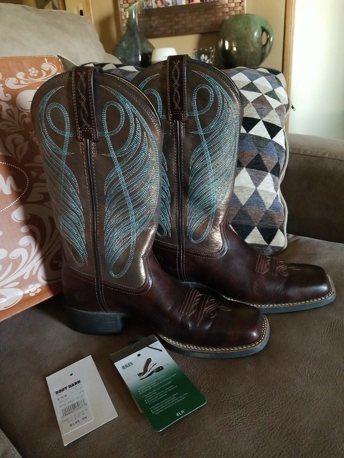 Justin Womens Sorrel Apache Western Boots Square Toe L2552 Size 6.5 NWT eBay