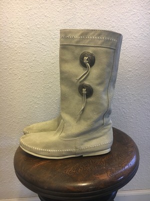 white minnetonka boots