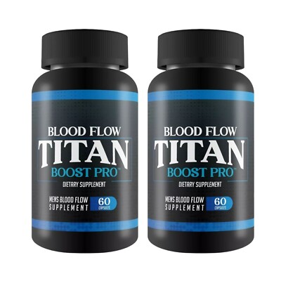 #ad 2 Pack Blood Flow Titan Boost Pro Mens Bloodflow Support 120 Capsules $28.95
