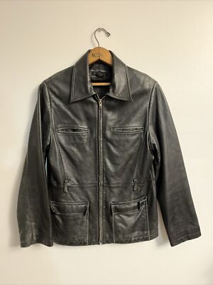 Vintage Express World Brand Genuine Leather Jacket M Size 7/8