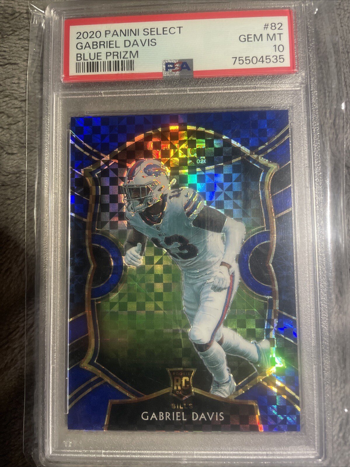 2020 Panini Select - Concourse Blue Prizm #82 Gabriel Davis /175 (RC)