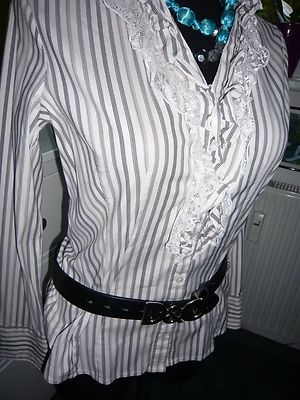 ღ Comma ღ Gr. 38 ღ Rüschen Bluse ღ super stylisch - Streifen   aktuelle Saison@