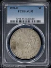 1921-D $1 Morgan Silver Dollar PCGS AU 55