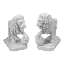 Medici Lions Cast Marble Sculpture Statue Copy Home Decor 5.31 in