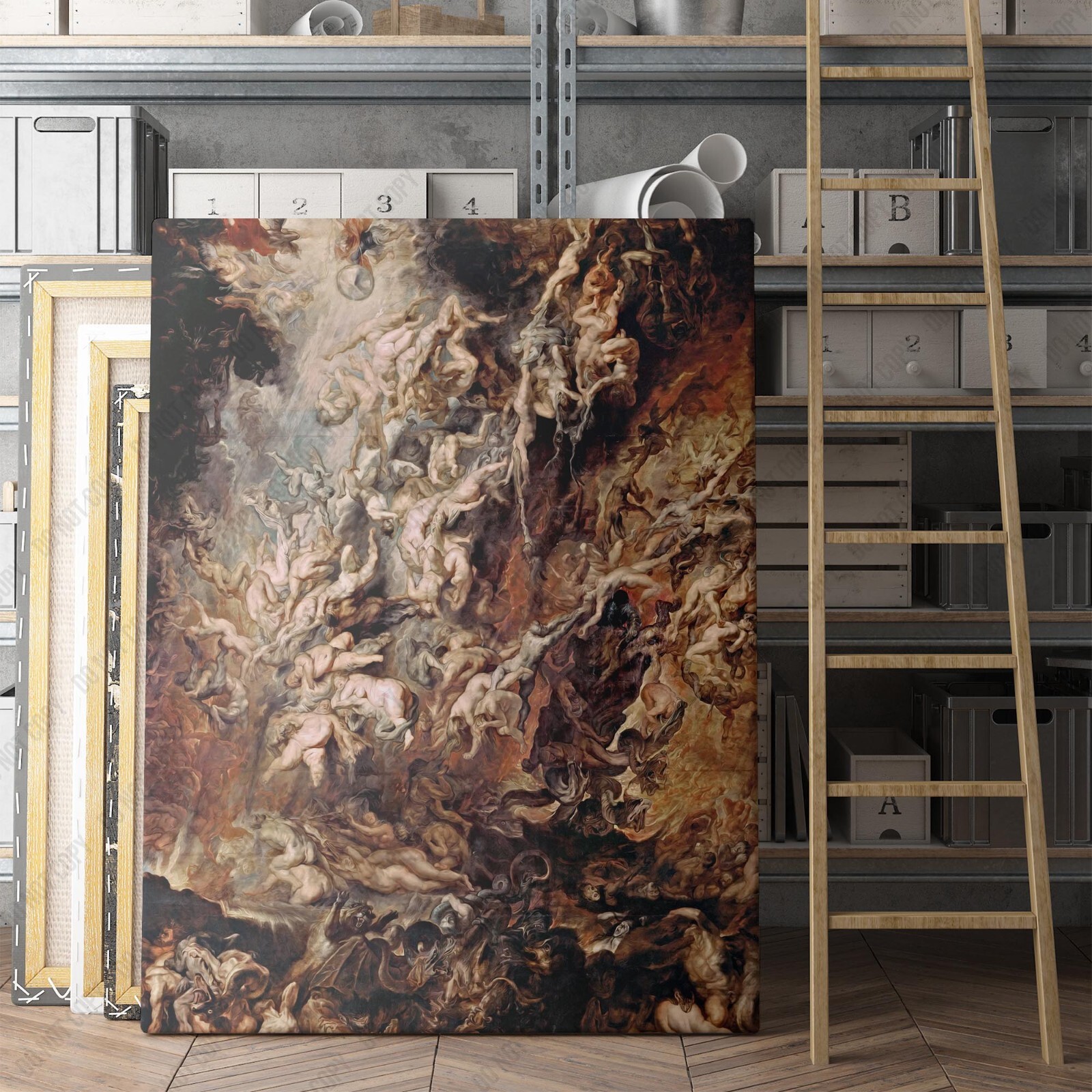 War In Heaven - Fall Of The Damned Reubens Christian Jesus Canvas Wall Art Print