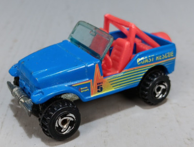 1990 Hot Wheels Blue Jeep Wrangler Coast Rescue