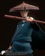 Mizu 3D Printed Figure, Blue Eye Samurai Resin Statue, Unpainted