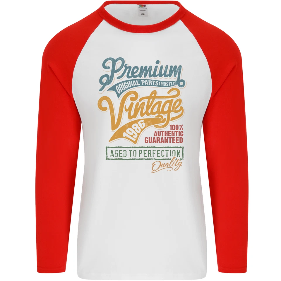 Aged To Perfection 40. Geburtstag 1986 Herren L/S Baseball Maglietta - Bild 4 von 4