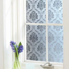 1PC Retro European Floral Window Glass Film Stickers Frosted Static Cling Modern