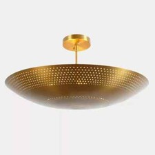 6 Light Elegant Ceiling Flush Mount Pendant Mid Century Modern Raw Brass6 Light