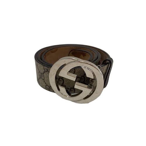 Used GUCCI◆Belt/Leather/BRW/Allover pattern/Men's/411924