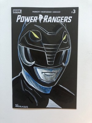Sketch cover blank original art, Mighty Morphing Power Rangers by Dan Neidlinger