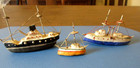3 Vintage Miniature Wood Toy Boats - Ocean Liner, Military Cruiser & Sailboat — photo 8