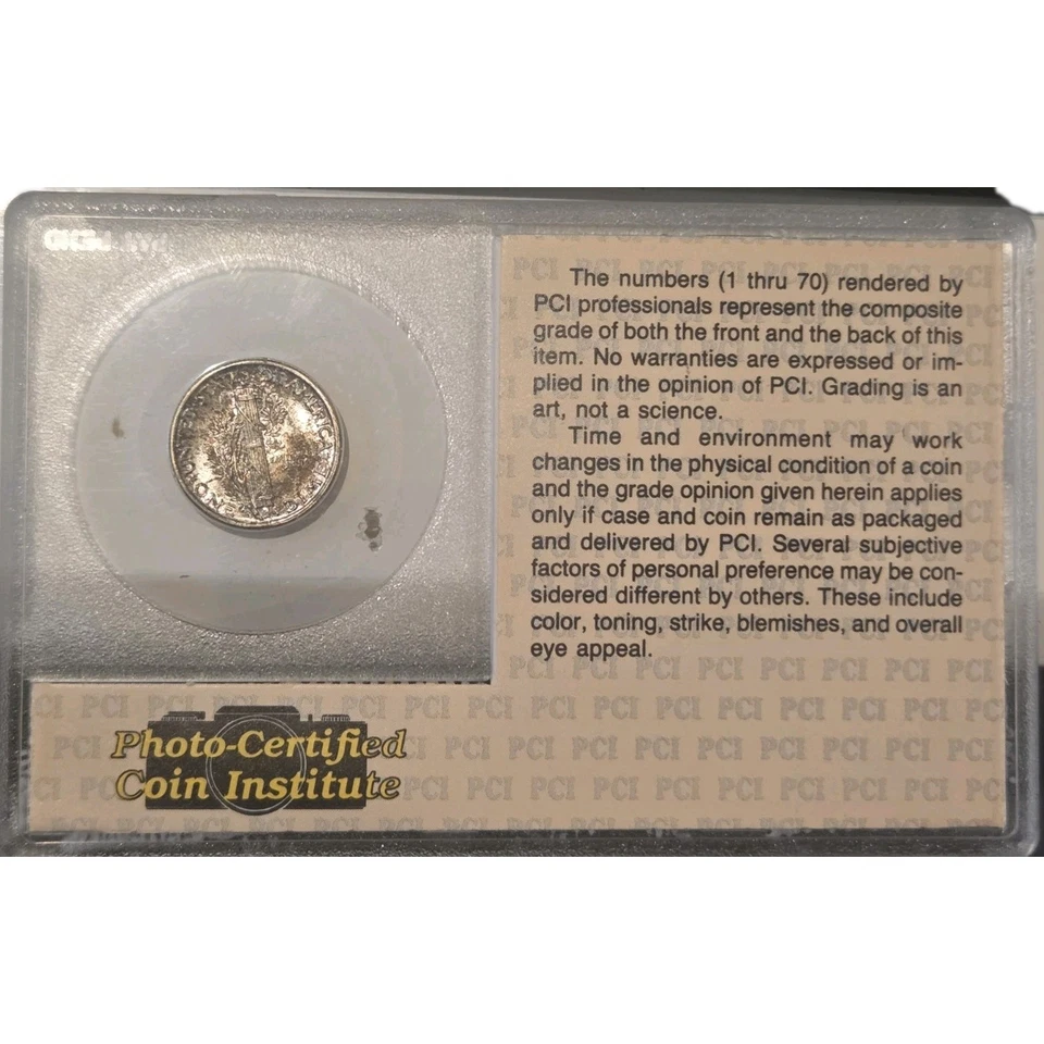 1945-S Micro S Mercury Dime – MS Graded Full Bands – Rare Variety  PCI Holder - Image 2 of 4